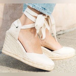 New Soludos Espadrille Nude Wedge